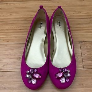 Mossimo Supply Co. Pink Flats with Gem Embellishments